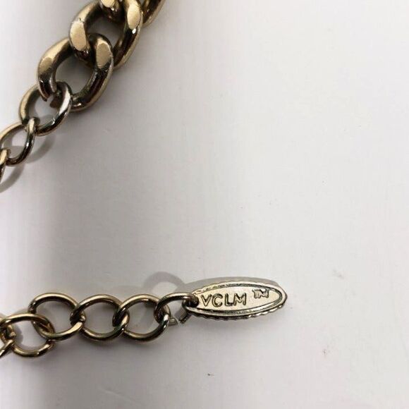 Y2K Vintage VCLM Green & Amber Statement Bib Necklace Chunky Faceted Bold Fall - Picture 5 of 9